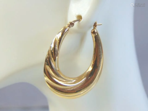 Womens Vintage Estate 14K Yellow Gold Earrings