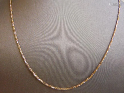 Womens Vintage 14K Yellow Gold Thin Rope Chain Necklace