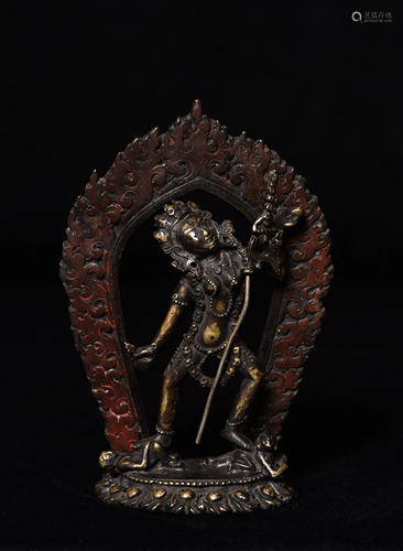 Rare 19th century bhutanese tantric bronze.