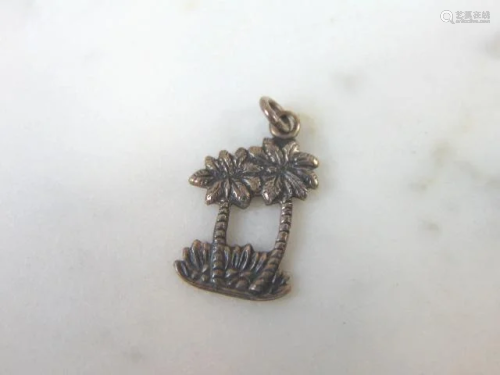 Womens Vintage Estate Sterling Silver Palm Tree Charm