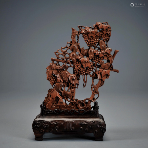 A Fine Carved Boxwood Sculpture