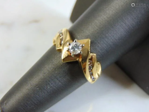 Womens Vintage Estate 14K Gold Diamond Ring