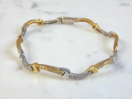Womens Vintage Estate 18K Gold Diamond Bracelet