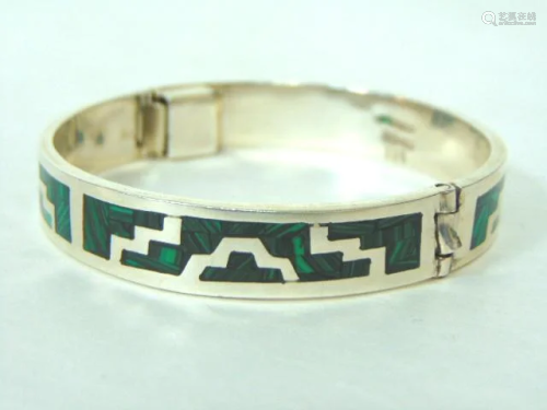Womens Sterling Silver Bracelet w/ Southwestern Design