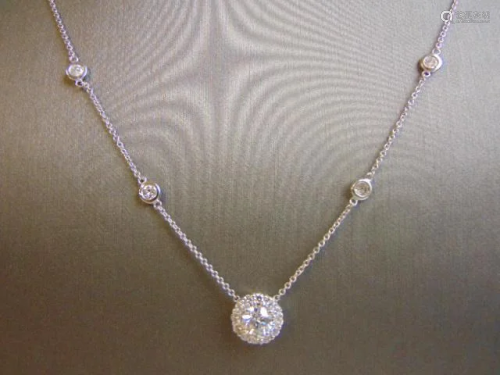 Womens Vintage 14k White Gold Diamond Necklace