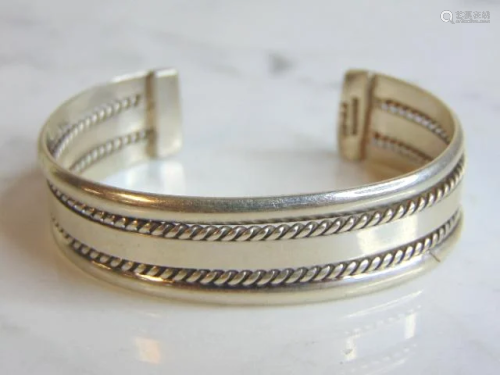 Womens Vintage Estate Sterling Silver Cuff Bracelet