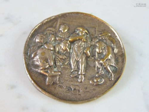 Womens Vintage Estate Coin Silver Brooch