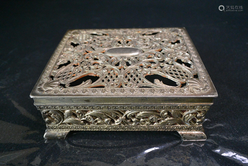 Antique Japanese metal jewelry box