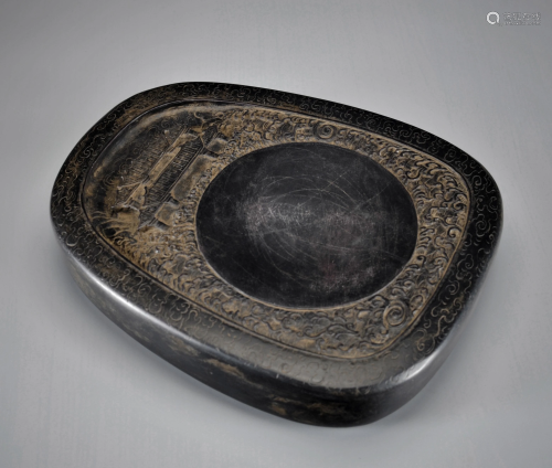 A Carved Ink Paste Stand Qing Dynasty