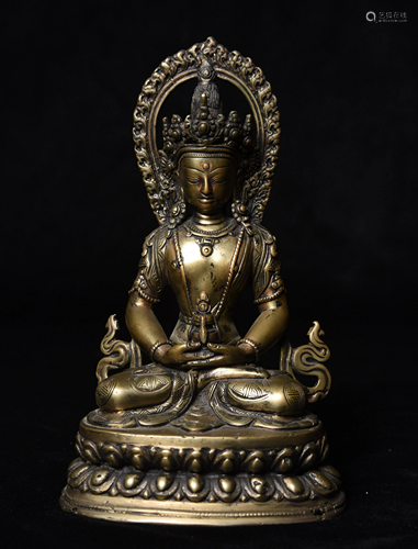 Fine 1819 century Nepalese or Tibetan bodhisattva