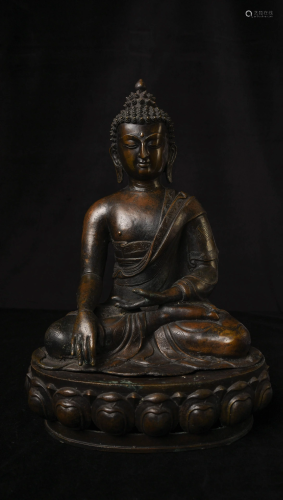 Early 20thC Nepalese Buddha-Classic Large Beauty