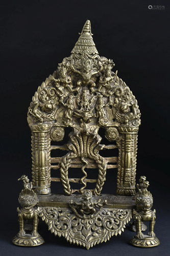 Unique Indian or Nepalese Bronze or Brass Elaborate