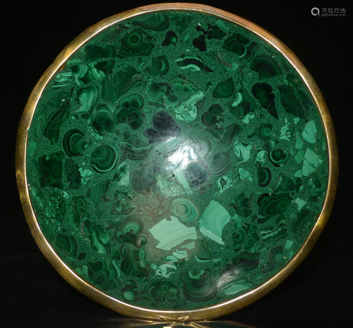 Chinese malachite enamel bowl