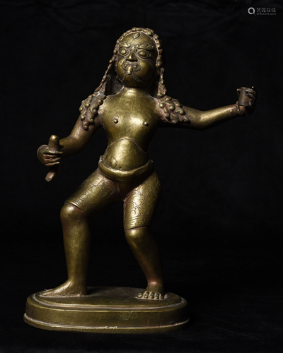 Powerful 18th/19thC Nepalese dakini.-Reserve lowered!