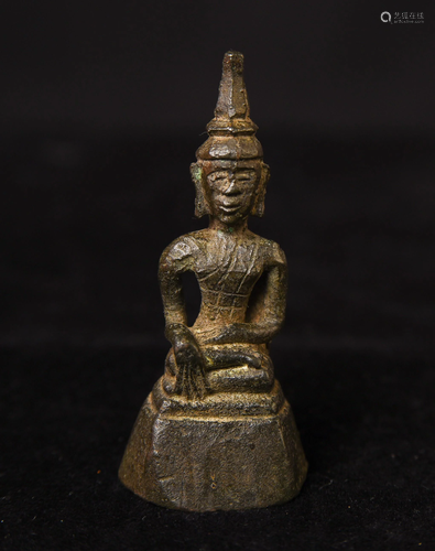 Special miniature 17/18th century Laos bronze Buddha.