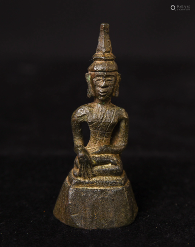 Special miniature 17/18th century Laos bronze Buddha.