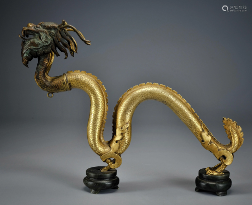 A Bronze Dragon Sculpture