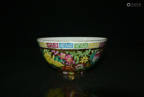 Porcelain FAMILLE ROSE GLAZE FLOWER PATTERN BOWL