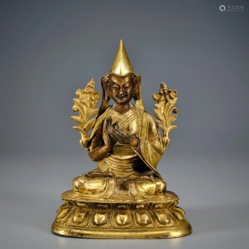 A Gilt-bronze Tsong Khapa Qing Dynasty