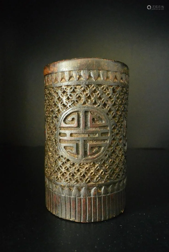 Finely Chinese antiques Cheng-ni brush pot