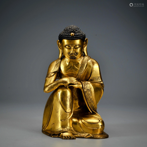 A Gilt-bronze Seated Buddha Qing Dynasty