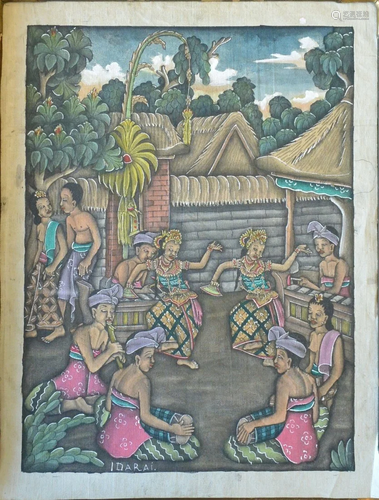 Idarai, Bali, Indonesia painting, watercolor on canvas