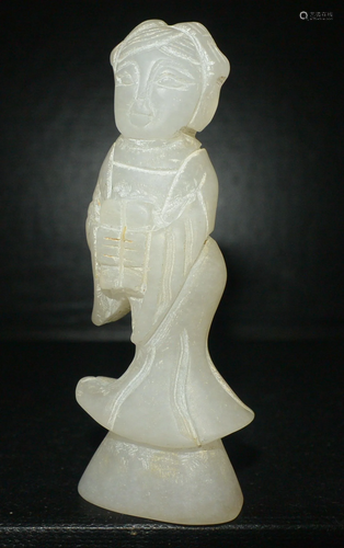 White jade carving dancing female ornament