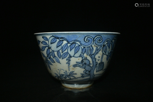 Porcelain Blue and White Bowl Ming Wanli Period