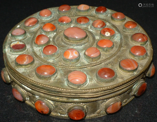 Chinese antiques Agate Mosaic Copper production Jewelry