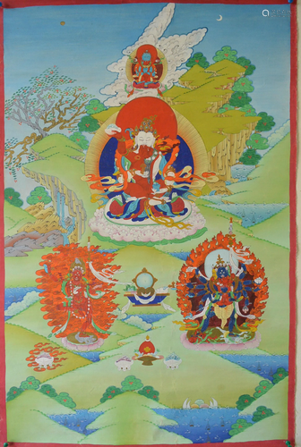 Tibetan gold colored Thangka