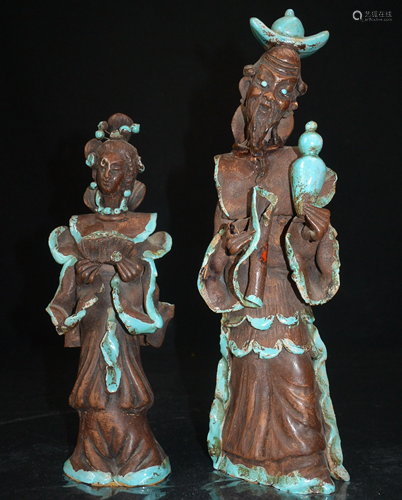 Pair Of Finely Chinese Porcelain Fairy Statues