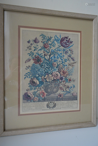 Ancient England Engraved version Flower painting