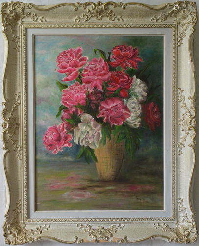 Beautiful old flower painting, signed oil painting