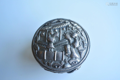 A Finely 19th Century Chinese Sterling Silver Box