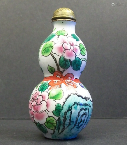 A Fine Chinese Enameled Double Gourd Snuff Bottle