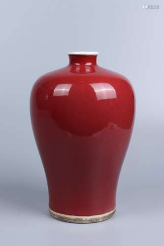 Chinese Red Glaze Porcelain Plum Bottle
