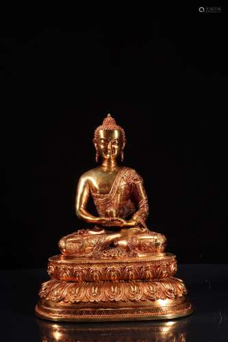 Chinese Gold Gilded Buddha Statue