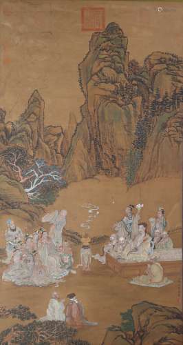 Chinese Painting Of Figure - Lang Shining