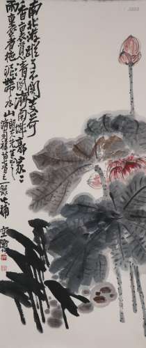 Chinese Painting Of Lotus - Chen Shiceng