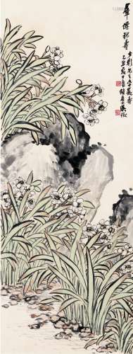 吴征（1878～1949） 1925年作 群仙祝寿图 立轴 设色纸本