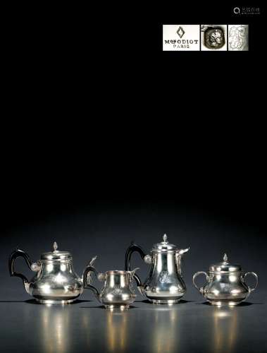 1906年制 奥迪欧（Odiot）纯银咖啡茶具四件套