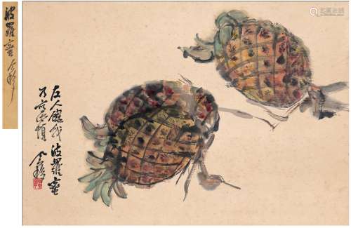 王个簃（1896～1988） 菠萝图 立轴 设色纸本