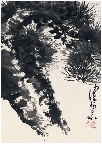 陈佩秋（1923～2020） 虬松图 镜片 水墨纸本