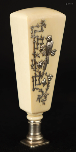A LATE 19TH CENTURY FRENCH IVORY AND SILVER SEAL t