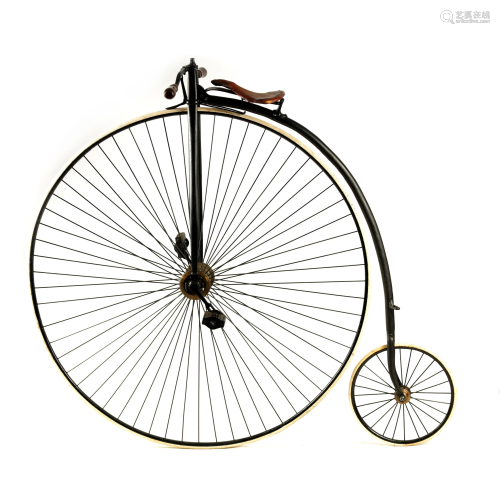 A LATE 19TH CENTURY PENNY FARTHING BICYCLE WITH 52