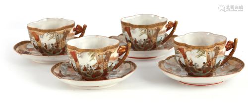 A FINE SET OF FOUR EGGSHELL PORCELAIN MEIJI PERIOD