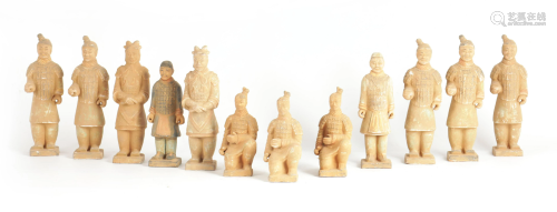 A SET OF 12 20TH CENTURY CHINESE FIGURES MODELLED
