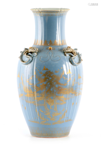 AN IMPRESSIVE 19TH CENTURY CHINESE BLUE AND GILT D