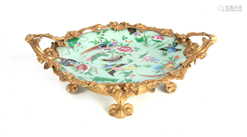 A LATE 19TH CENTURY ORMOLU MOUNTED FAMILLE ROSE CE