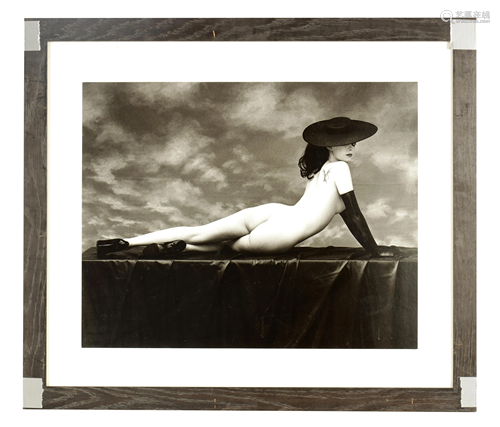 ARR BOB CARLOS CLARKE PRINT OF NUDE LADY ÕBLACK HATÕ b